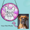 Personalized Dog Portrait Suncatcher Stained Glass Remembrance 2 - Stained Glass Suncatcher UK Store