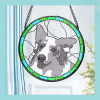 Personalized Dog Stencil Portrait Stained Glass Suncatcher Memorial - Stained Glass Suncatcher UK Store